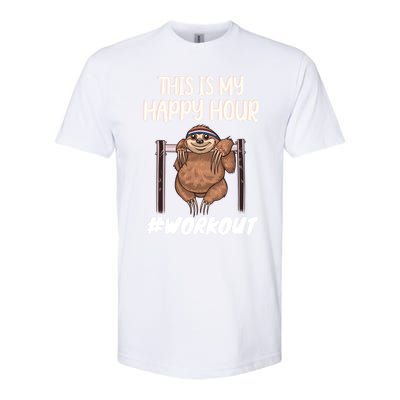 This Is My Happy Hour Workout Gym Sloth Lover Gift Softstyle CVC T-Shirt