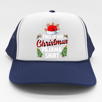 This Is My Christmas Pajama Shirt Family Christmas Pajamas Trucker Hat