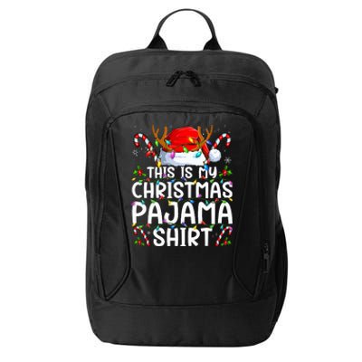 This Is My Christmas Pajama Funny Xmas Pjs City Backpack