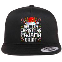 This Is My Christmas Pajama Funny Xmas Pjs Flat Bill Trucker Hat