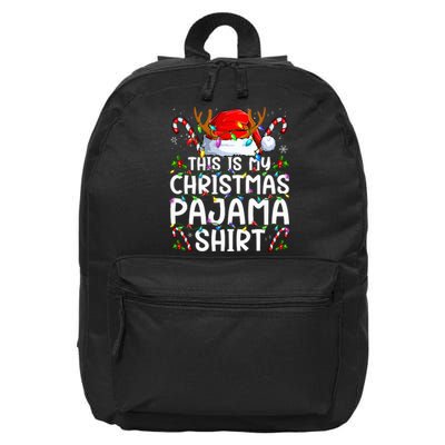 This Is My Christmas Pajama Funny Xmas Pjs 16 in Basic Backpack