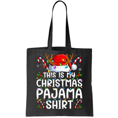 This Is My Christmas Pajama Funny Xmas Pjs Tote Bag