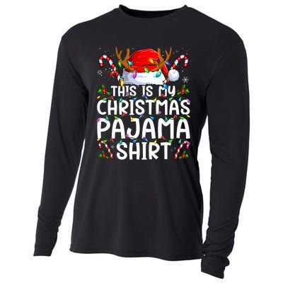 This Is My Christmas Pajama Funny Xmas Pjs Cooling Performance Long Sleeve Crew