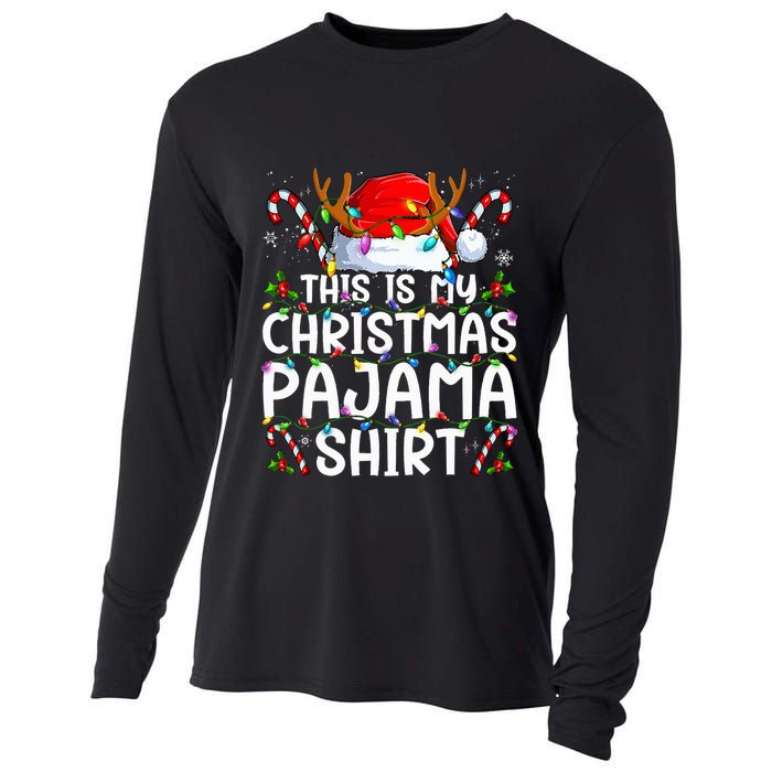 This Is My Christmas Pajama Funny Xmas Pjs Cooling Performance Long Sleeve Crew