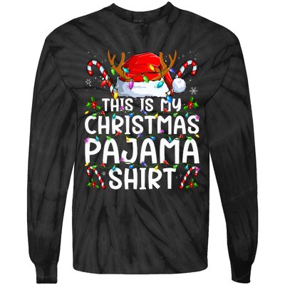 This Is My Christmas Pajama Funny Xmas Pjs Tie-Dye Long Sleeve Shirt