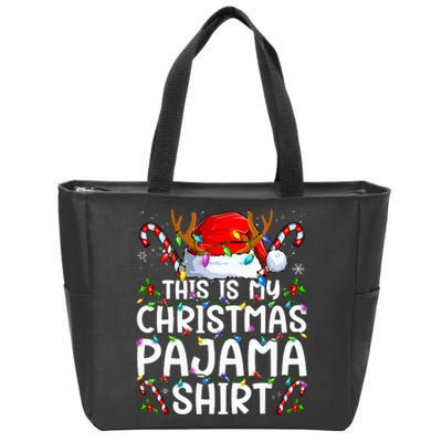 This Is My Christmas Pajama Funny Xmas Pjs Zip Tote Bag