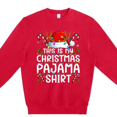 This Is My Christmas Pajama Funny Xmas Pjs Premium Crewneck Sweatshirt