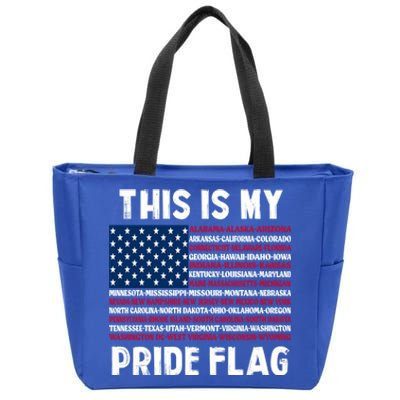 This Is My Pride Flag USA US Flag Zip Tote Bag