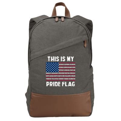 This Is My Pride Flag USA US Flag Cotton Canvas Backpack