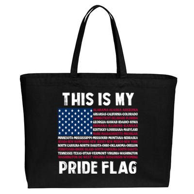 This Is My Pride Flag USA US Flag Cotton Canvas Jumbo Tote