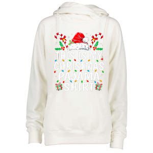 This Is My Christmas Pajama  Funny Xmas PJs  Womens Funnel Neck Pullover Hood