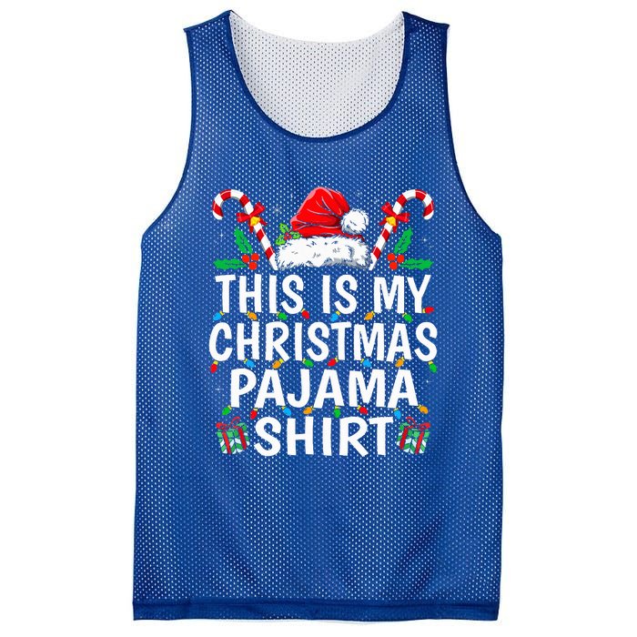 This Is My Christmas Pajama  Funny Xmas PJs  Mesh Reversible Basketball Jersey Tank