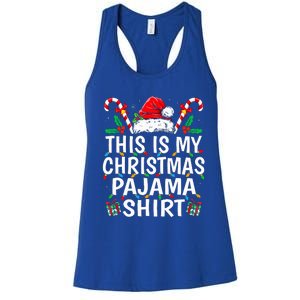 This Is My Christmas Pajama  Funny Xmas PJs  Women's Racerback Tank