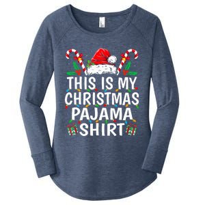 This Is My Christmas Pajama  Funny Xmas PJs  Women's Perfect Tri Tunic Long Sleeve Shirt