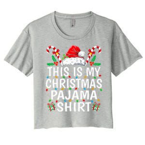 This Is My Christmas Pajama  Funny Xmas PJs  Women's Crop Top Tee