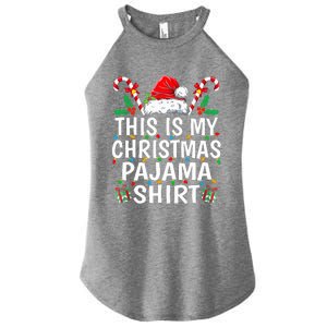 This Is My Christmas Pajama  Funny Xmas PJs  Women's Perfect Tri Rocker Tank