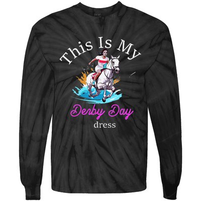 This Is My Derby Day Dress Horse Tie-Dye Long Sleeve Shirt