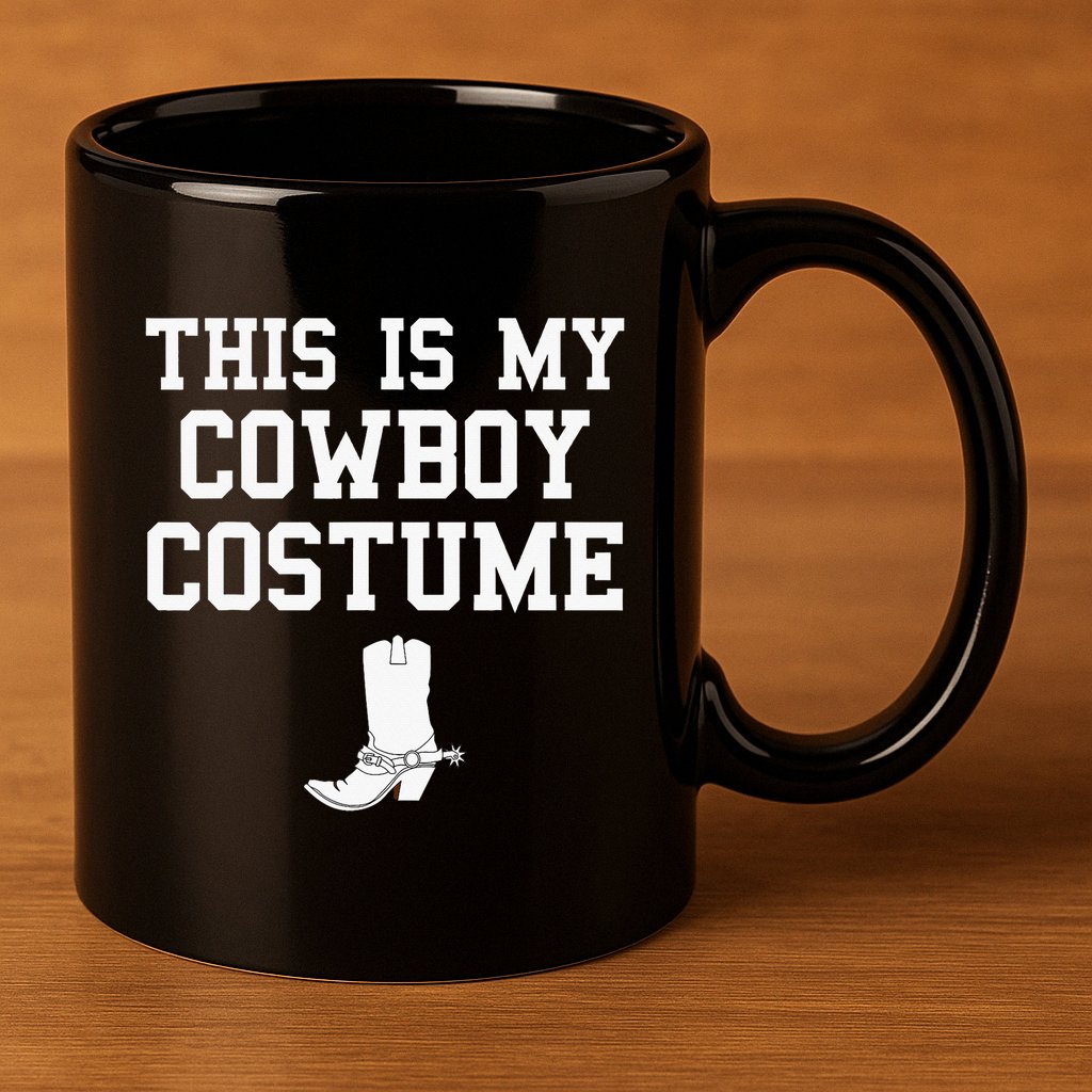 This Is My Cowboy Costume Funny Lazy Country Western 11oz C Handle Ceramic Mug