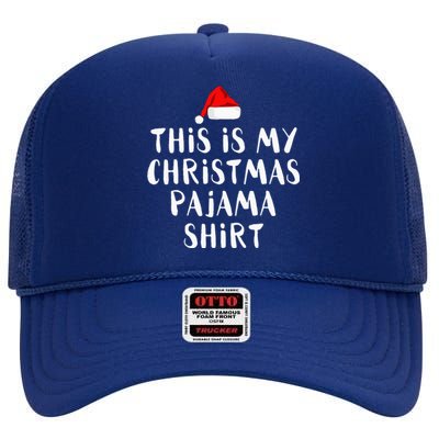 This Is My Christmas Pajama High Crown Mesh Back Trucker Hat