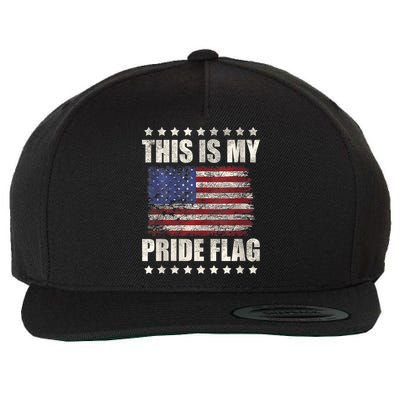 This Is My Pride Flag USA American 4th Of July Patriotic Wool Snapback Cap
