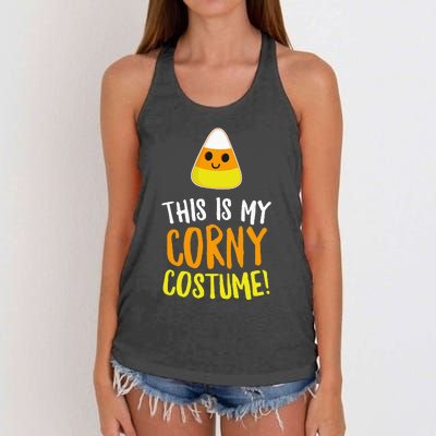 This Is My Corny Costume Funny Halloween Outfit Women's Knotted Racerback Tank