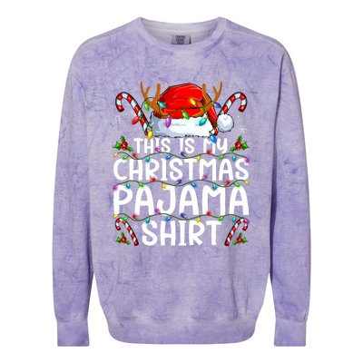 This Is My Christmas Pajama Funny Xmas Pjs Colorblast Crewneck Sweatshirt