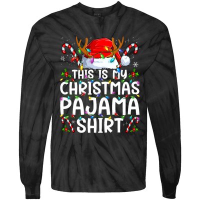 This Is My Christmas Pajama Funny Xmas Pjs Tie-Dye Long Sleeve Shirt