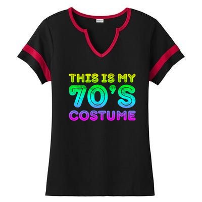 This Is My 70s Costume, 1970s Party Ladies Halftime Notch Neck Tee