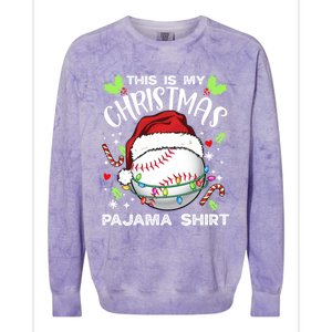 This Is My Christmas Pajama Baseball Ball Santa Christmas Gift Colorblast Crewneck Sweatshirt