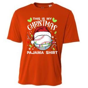 This Is My Christmas Pajama Baseball Ball Santa Christmas Gift Cooling Performance Crew T-Shirt