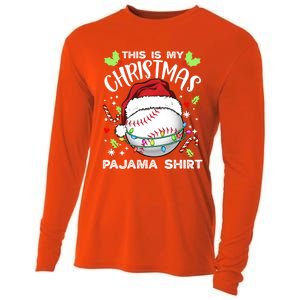 This Is My Christmas Pajama Baseball Ball Santa Christmas Gift Cooling Performance Long Sleeve Crew