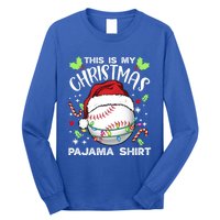 This Is My Christmas Pajama Baseball Ball Santa Christmas Gift Long Sleeve Shirt