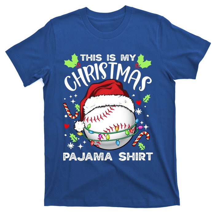 This Is My Christmas Pajama Baseball Ball Santa Christmas Gift T-Shirt