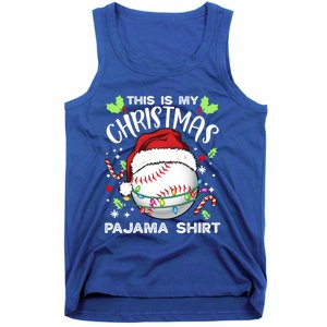 This Is My Christmas Pajama Baseball Ball Santa Christmas Gift Tank Top