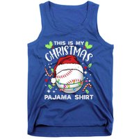 This Is My Christmas Pajama Baseball Ball Santa Christmas Gift Tank Top