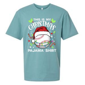 This Is My Christmas Pajama Baseball Ball Santa Christmas Gift Sueded Cloud Jersey T-Shirt