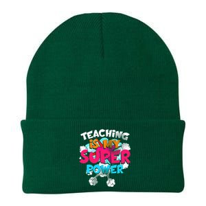 Teaching Is My Super Power Teacher League Lessons Knit Cap Winter Beanie