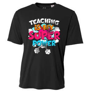 Teaching Is My Super Power Teacher League Lessons Cooling Performance Crew T-Shirt