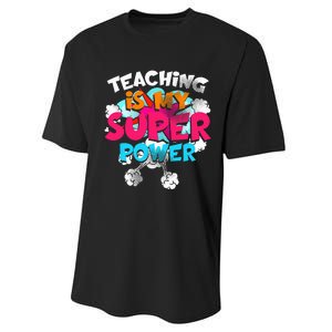 Teaching Is My Super Power Teacher League Lessons Performance Sprint T-Shirt