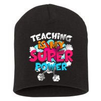 Teaching Is My Super Power Teacher League Lessons Short Acrylic Beanie