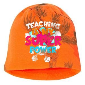 Teaching Is My Super Power Teacher League Lessons Kati - Camo Knit Beanie