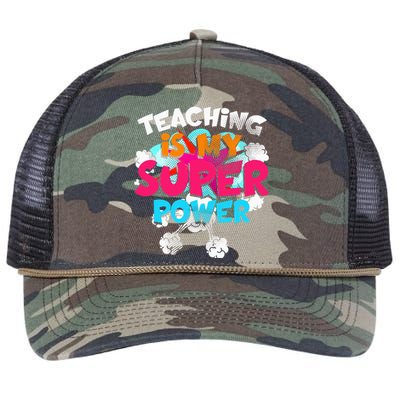 Teaching Is My Super Power Teacher League Lessons Retro Rope Trucker Hat Cap