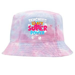 Teaching Is My Super Power Teacher League Lessons Tie-Dyed Bucket Hat