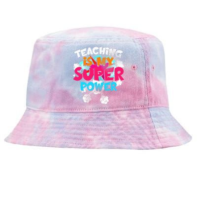 Teaching Is My Super Power Teacher League Lessons Tie-Dyed Bucket Hat