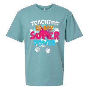 Teaching Is My Super Power Teacher League Lessons Sueded Cloud Jersey T-Shirt