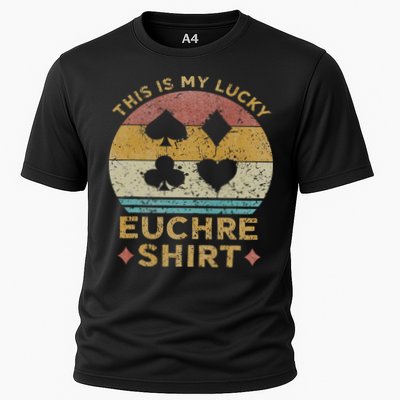 This Is My Lucky Euchre Vintage Euchre Card Game Performance Shirt