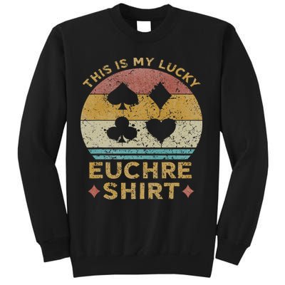 This Is My Lucky Euchre Vintage Euchre Card Game Sweatshirt