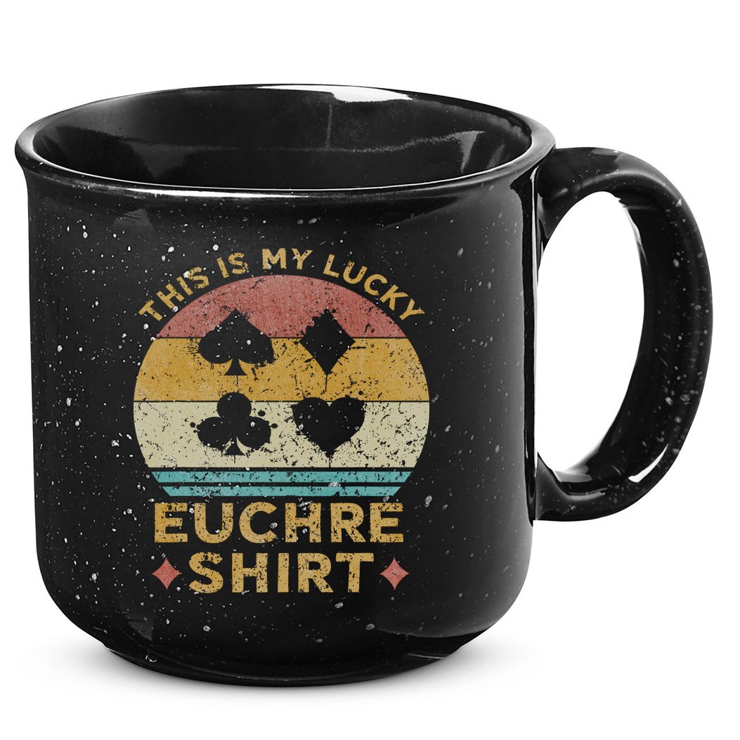 This Is My Lucky Euchre Vintage Euchre Card Game 15oz Campfire Ceramic Mug