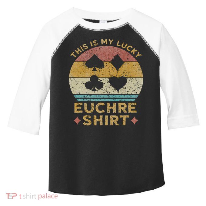 This Is My Lucky Euchre Vintage Euchre Card Game Toddler Fine Jersey T-Shirt