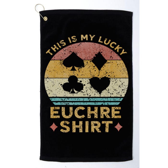 This Is My Lucky Euchre Vintage Euchre Card Game Golf Towel
